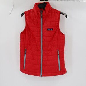 Patagonia Red Vest with Blue Accents